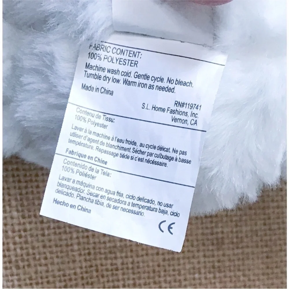 White Rabbit Plush Teething Ring Teether Rattle Stuffed Animal Baby Toy